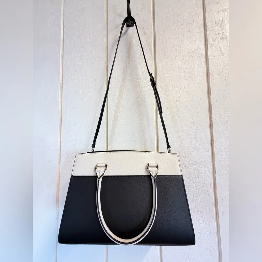 Kate Spade Two-Tone Black and Cream Cedar Street Maise Satchel - Picture 3 of 11
